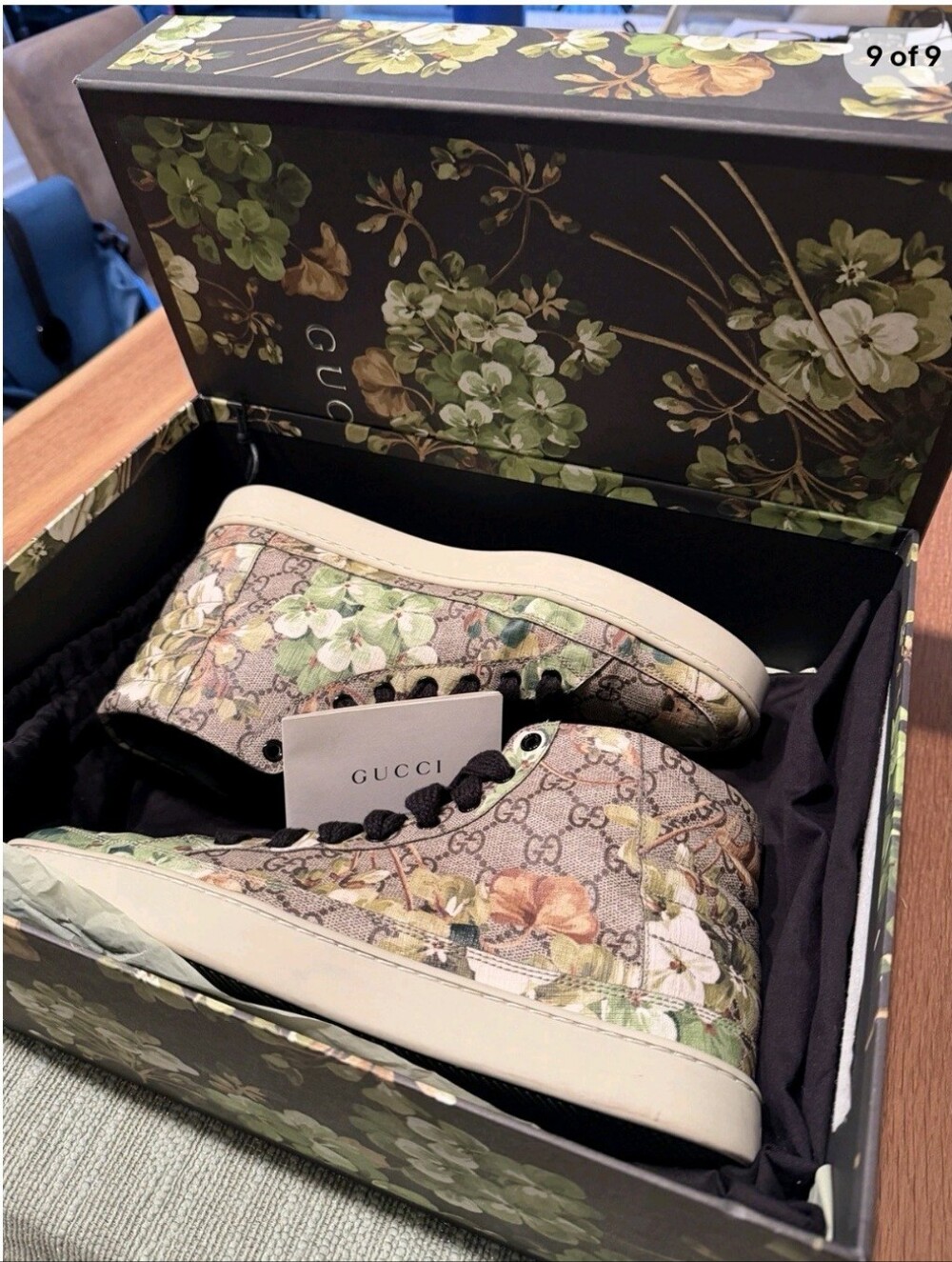 Gucci Floral GG Canvas High-Top Sneakers - Green/Beige